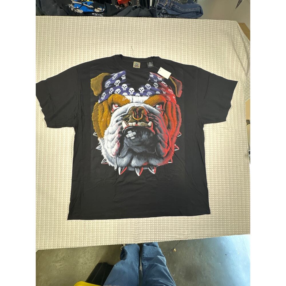 Liquid Blue 2014 Men’s sz 3XL Grumpy Bulldog T-Shirt Dog Print Animal shirt